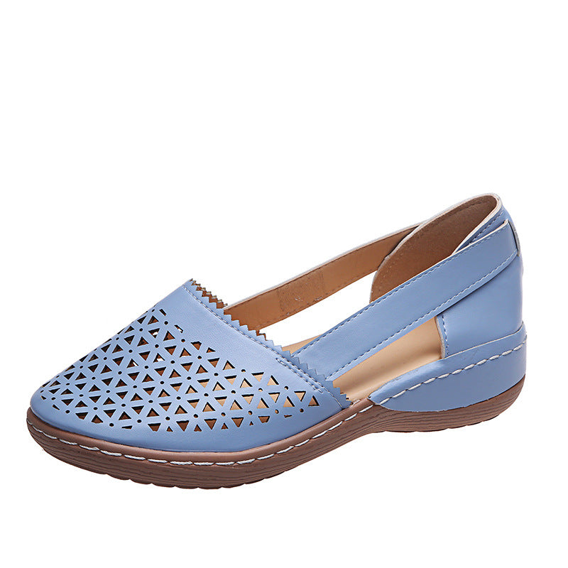 Damen  perforierte Slipper-Pumps mit seitlichen Cut-Outs elastischem Fersenband und dämpfender Komfortsohle Drune