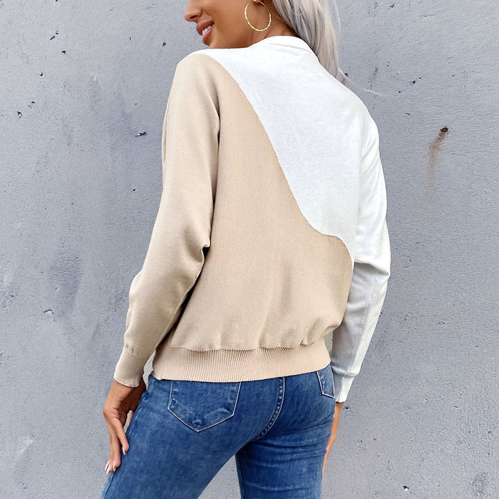Damen Oversize-Sweatshirt mit asymmetrischem Colorblock und überschnittener Schulter Drune