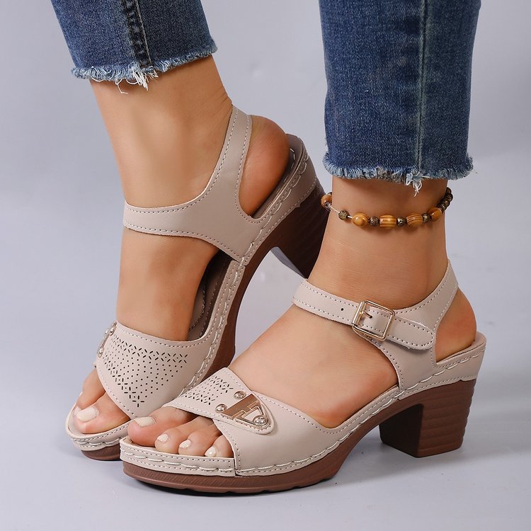Damen Elegante Sandalen mit Blockabsatz Drune