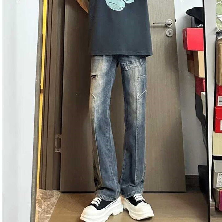 Herren Modische Weitgeschnittene Jeans mit praktischen Taschen Drune