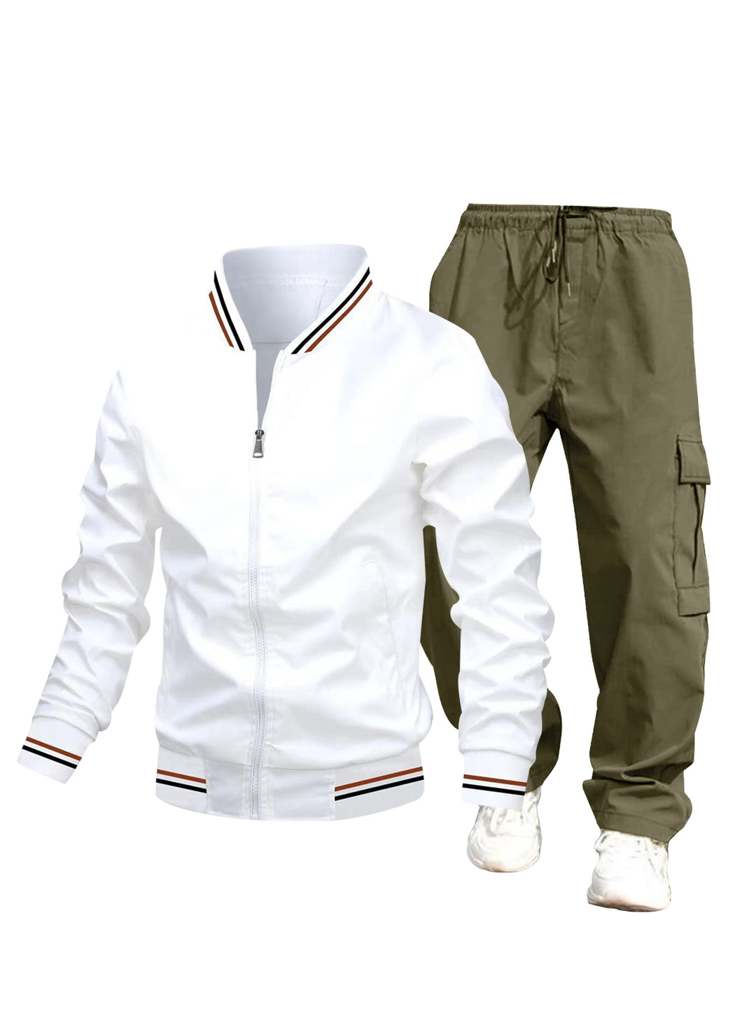 Herren Sportliche Jacke und Cargo-Hose Set Drune