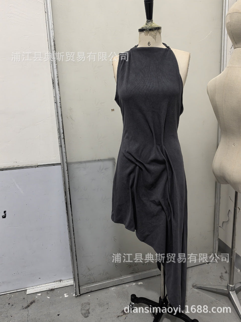 Damen asymmetrisches Freizeitkleid Drune