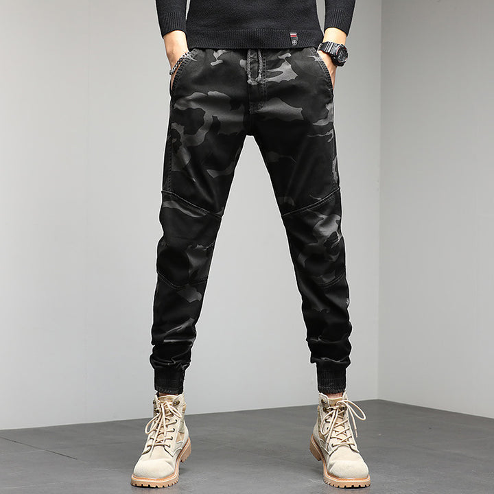 Herren Cargojogger mit Camouflage‑Muster, ergonomischen Kniepaneelen und elastischem Tunnelzugbund Drune