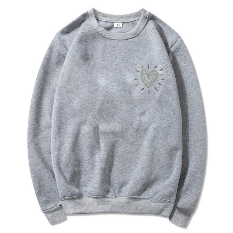 Damen Bequemer Sweatshirt mit Herzmotiv Drune