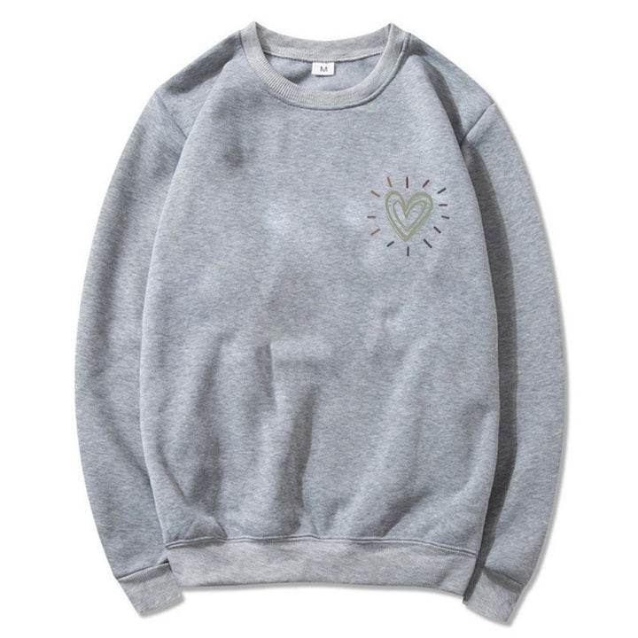 Damen Bequemer Sweatshirt mit Herzmotiv Drune