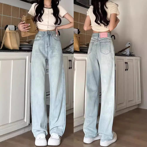 Damen Weite High-Waist Jeans mit bequemer Passform Drune
