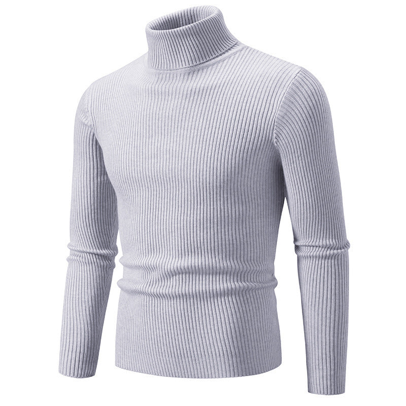 Herren Rollkragenpullover aus fein geripptem Material Drune