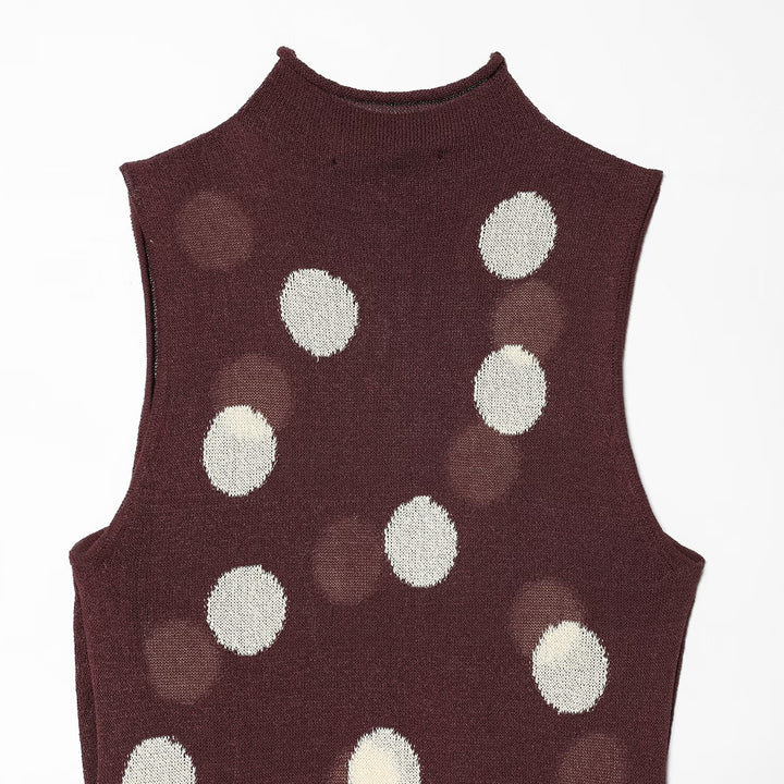 Damen Maxikleid mit hochgeschlossenem Kragen und verspieltem Punkte-Design Drune