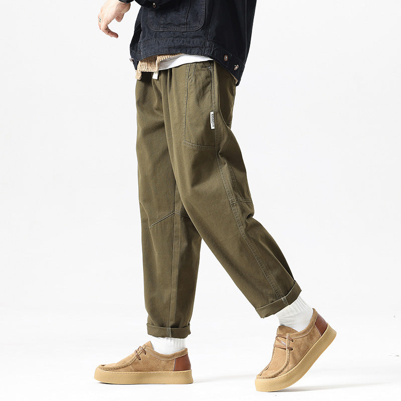 Herren Tapered-Canvas-Jogger mit elastischem Tunnelzugbund, Kniepasse und tiefen Utility-Taschen Drune