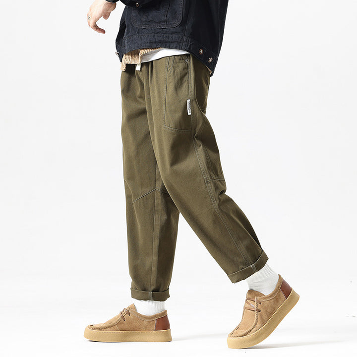 Herren Tapered-Canvas-Jogger mit elastischem Tunnelzugbund, Kniepasse und tiefen Utility-Taschen Drune