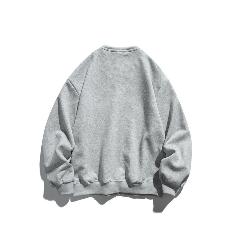 Unisex Oversize-Sweatshirt mit Notch-Kragen, Lagen-Effekt und Script-Print Drune