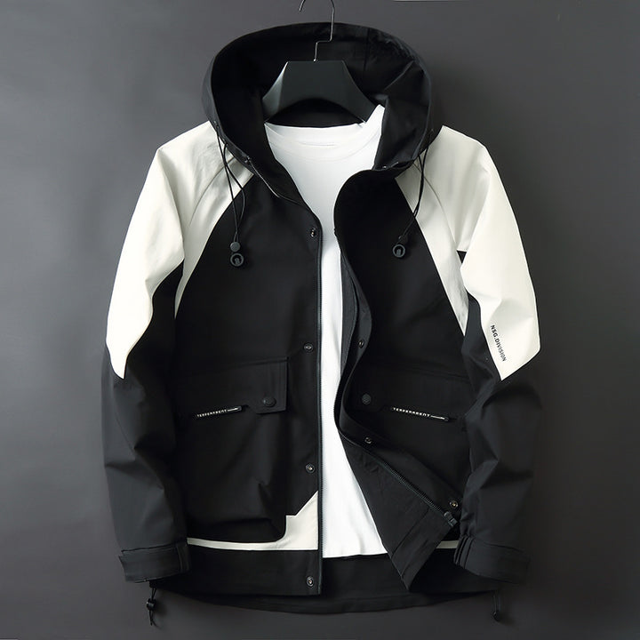Herren Technische Parka-Jacke im Utility-Stil mit Kapuze, wind- und wasserabweisender Shell Drune