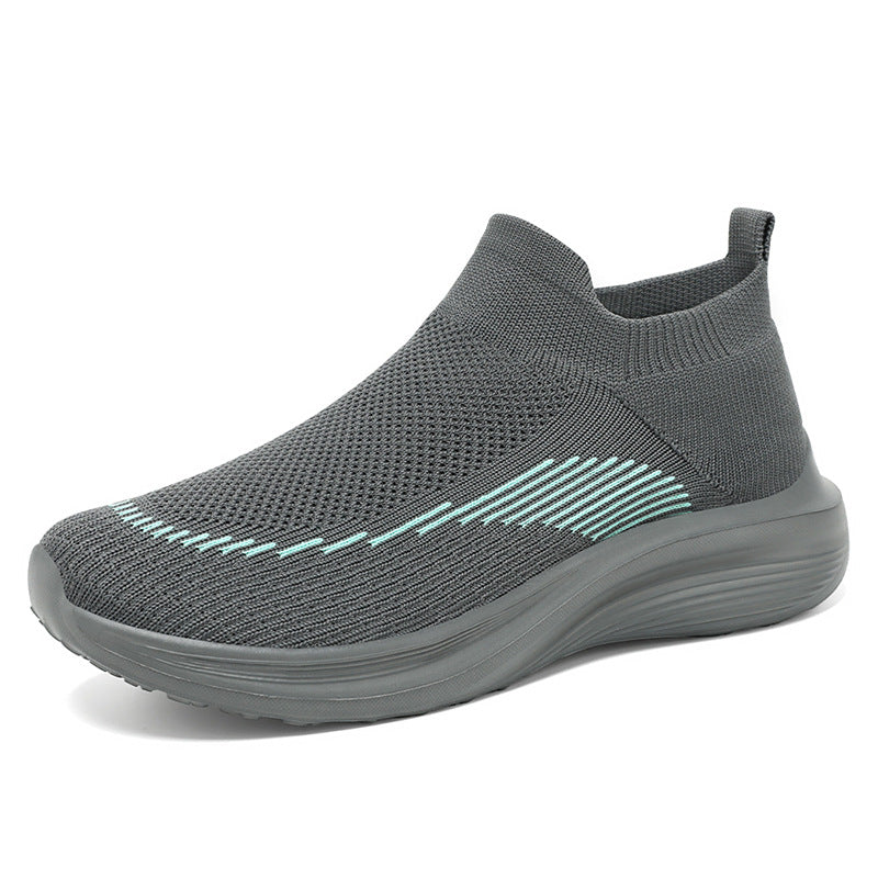 Damen Bequeme und atmungsaktive Slip-On Sneakers mit nahtloser Strick-Oberfläche Drune