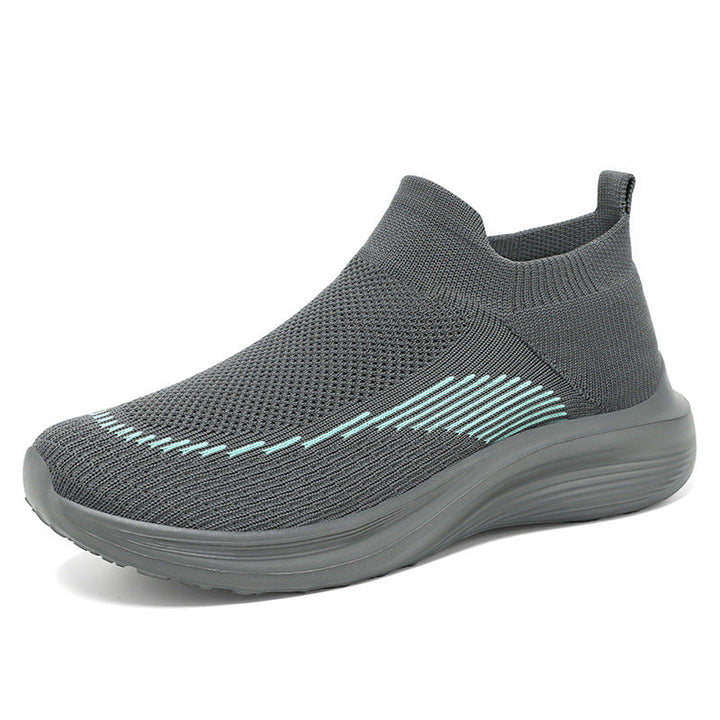 Damen Bequeme und atmungsaktive Slip-On Sneakers mit nahtloser Strick-Oberfläche Drune