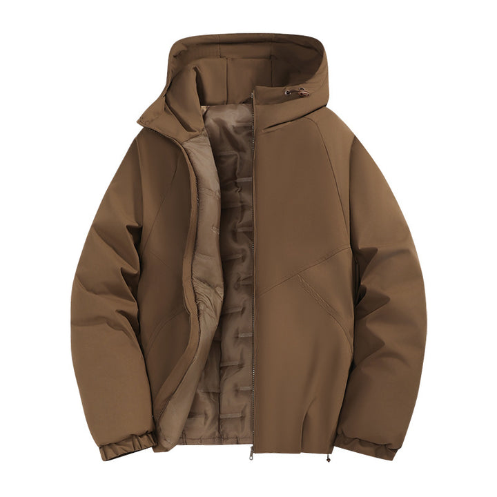 Herren Wattierte Übergangsjacke mit Kapuze, wind- und wasserabweisender Hülle & minimalistischer Stepp-Optik Drune