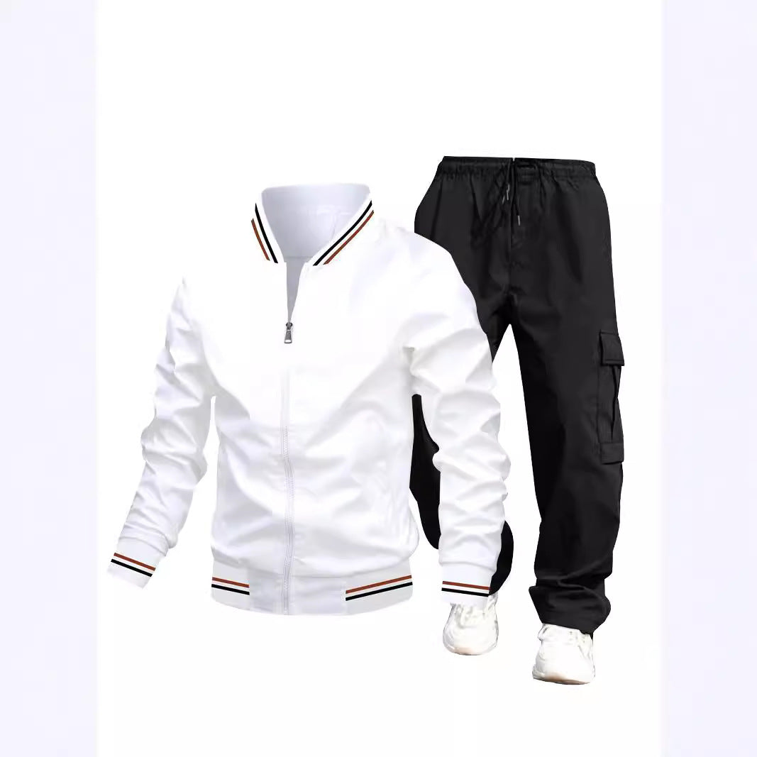 Herren Sportliche Jacke und Cargo-Hose Set Drune