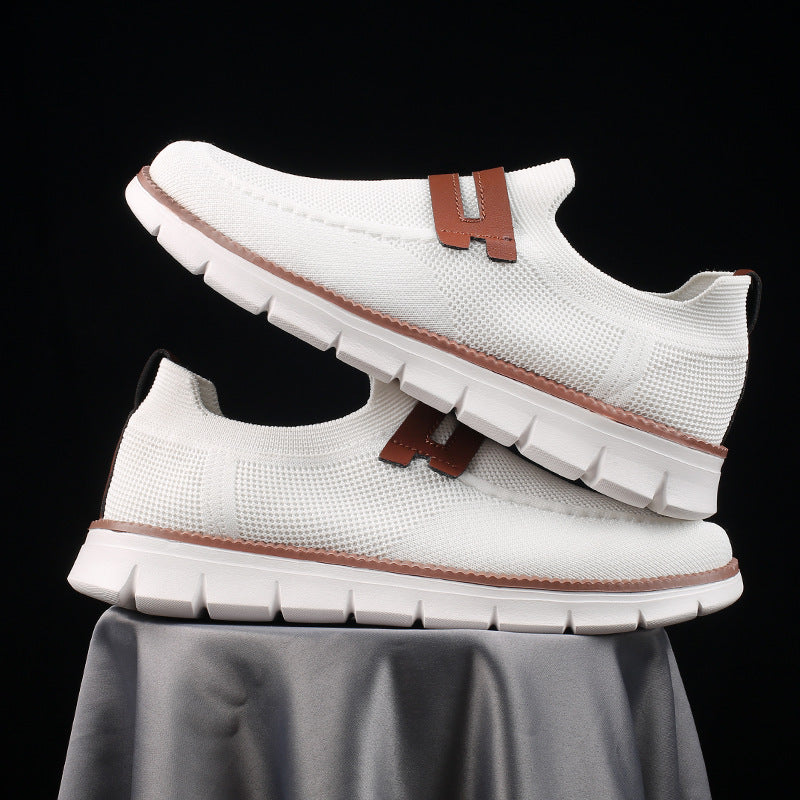 Damen Elastischer Strick‑Mokassin‑Sneaker mit dämpfender EVA‑Sohle und Zierriemen Drune