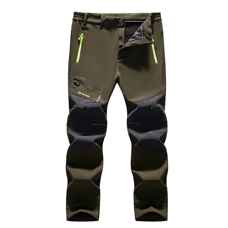 Herren Softshell-Outdoorhose mit verstärkten Kniepatches, elastischem Bund und wasserabweisender Membran Drune