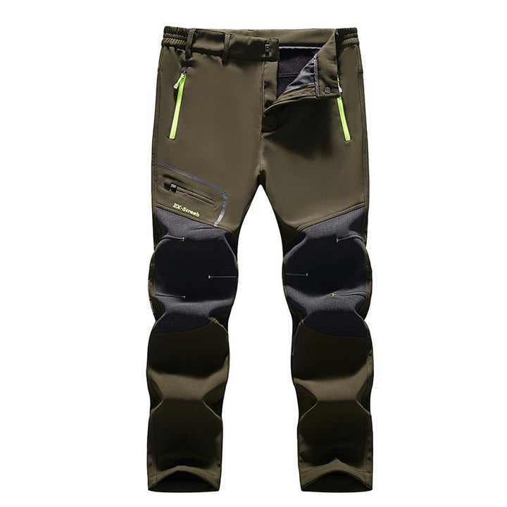 Herren Softshell-Outdoorhose mit verstärkten Kniepatches, elastischem Bund und wasserabweisender Membran Drune