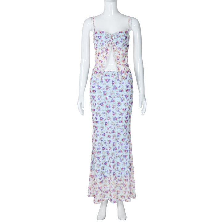 Damen Elegantes Maxikleid mit floralem Muster und raffiniertem Cut-Out Drune