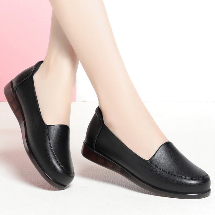Damen Bequeme Slipper aus hochwertigem Kunstleder mit dämpfender Sohle Drune
