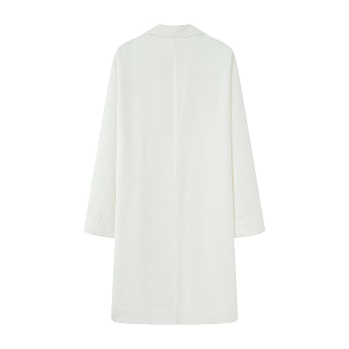 Damen Longline-Mantel mit offener Front, lässiger Passform und aufgesetzten Taschen Drune