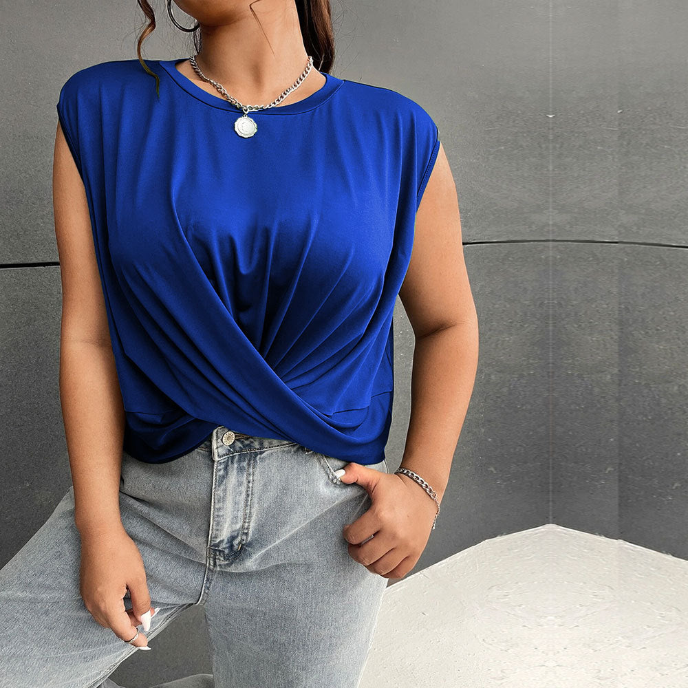 Damen elegantes Wickeloberteil mit Rüschendetails und modischem Ausschnitt Drune