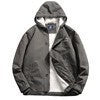 Herren Baumwoll-Canvas Kapuzenblouson mit durchgehendem Teddyfutter, verdeckter Knopf- und Reißverschlussleiste und Innentasche Drune