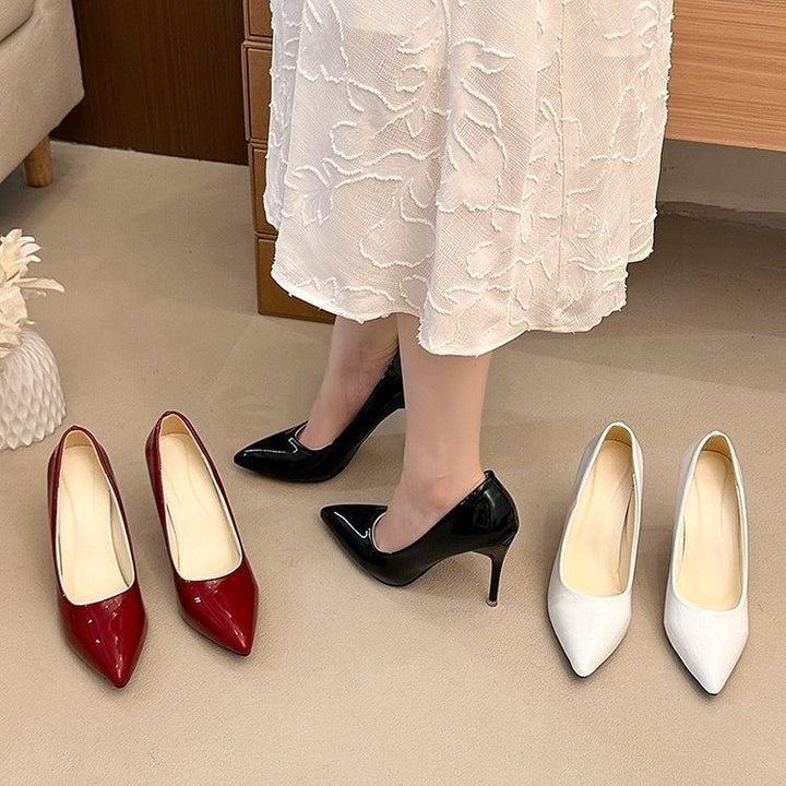 Damen Elegante Lackpumps mit spitz zulaufender Zehenpartie, gepolsterter Komfortsohle und schlankem Stiletto Drune