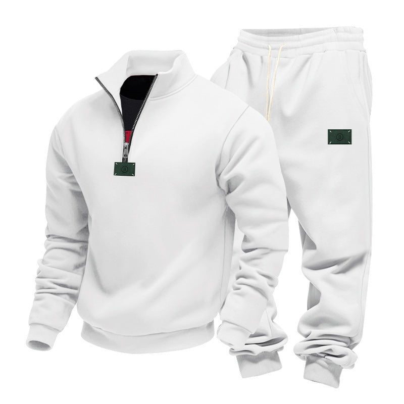 Herren nan komfortables Halbzip-Sweatset mit tapered Jogginghose und elastischem Tunnelzug Drune