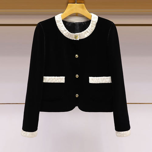Damen Kurzjacke mit eleganter Rüsche Drune