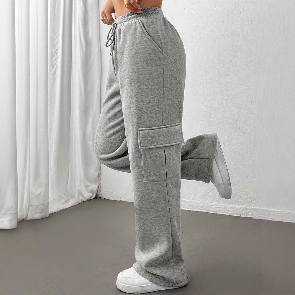 Damen Cargo-Hose mit elastischem Bund und Seitentaschen Drune