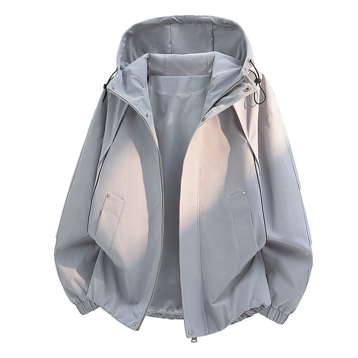 Unisex ultraleichter Softshell-Kapuzenblouson mit elastischen Bündchen und verdecktem Reißverschluss Drune