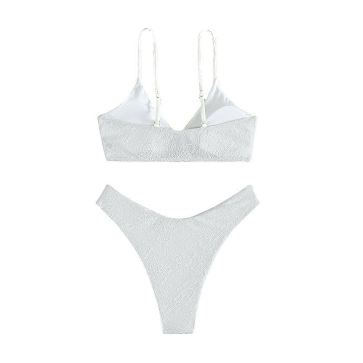 Damen Hochgeschnittener Triangel-Bikini mit dekorativem Ring Drune