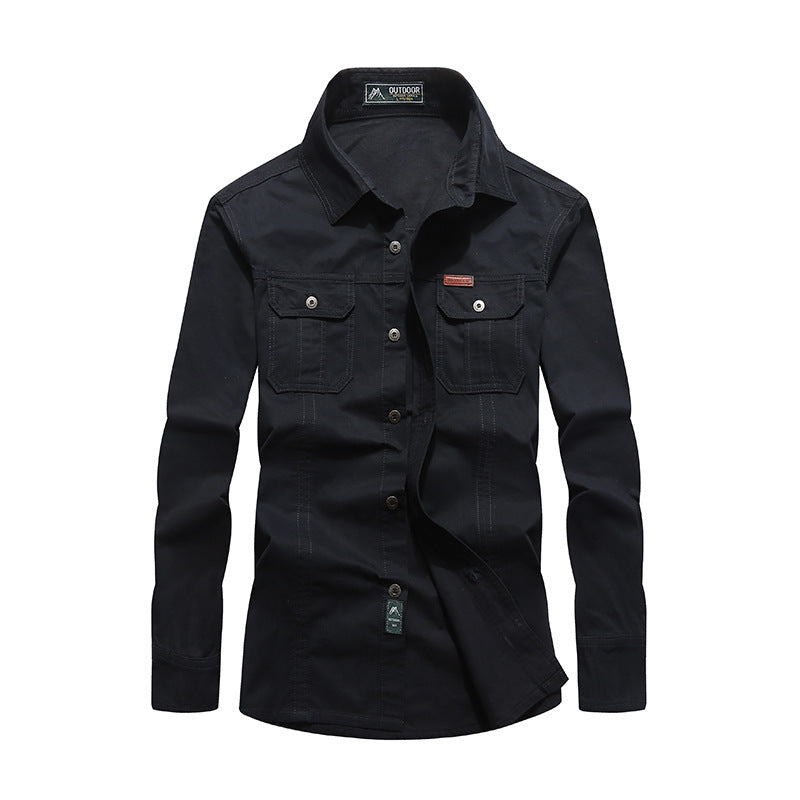 Herren Canvas-Overshirt mit Brustklappen und robustem Baumwollmix Drune