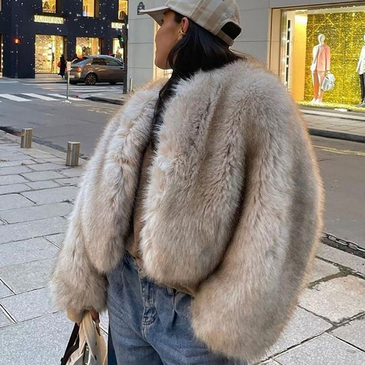 Damen Kuschelige und elegante Kunstfelljacke Drune