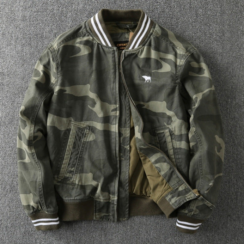 Herren Militärische Bomberjacke mit stylischem Camouflage-Muster Drune