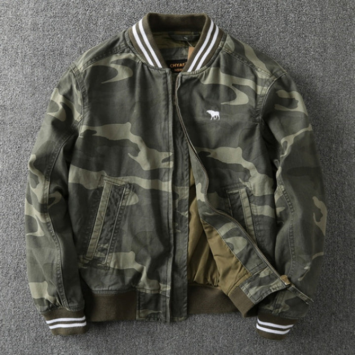 Herren Militärische Bomberjacke mit stylischem Camouflage-Muster Drune