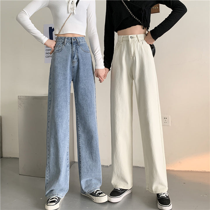 Damen Weit geschnittene Jeans mit hohem Bund Drune