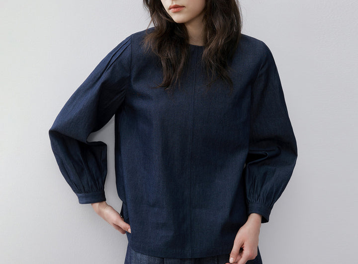 Damen Elegante und lässige Denimbluse Drune