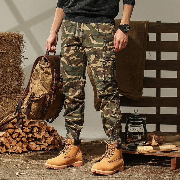 Herren Cargohhose im Joggerstil mit Kordelzug, Bündchen und Mehrfach-Taschen Drune
