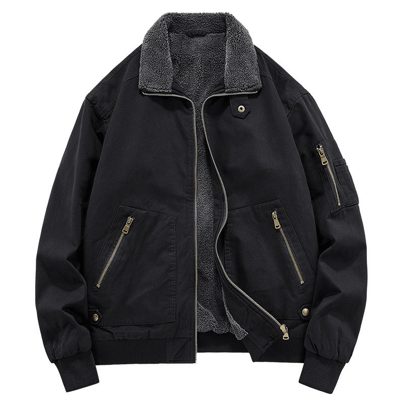 Herren Stilvolle Bomberjacke mit Fleecefutter Drune