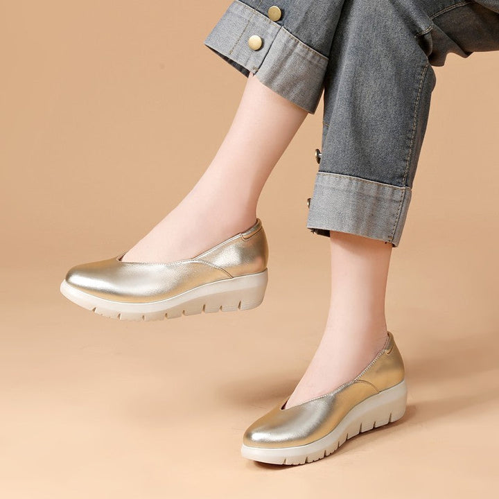 Damen Bequeme Wedgeslipper mit gepolstertem Innensohle und rutschfester Sohle Drune