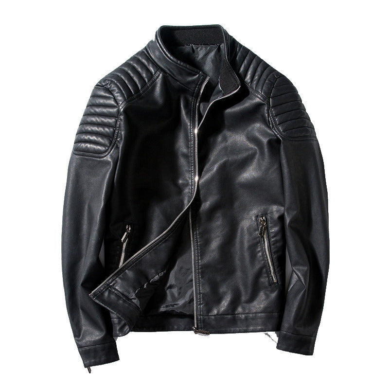 Herren Modische Kunstlederjacke mit strukturiertem Design Drune