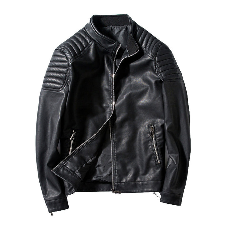 Herren Modische Kunstlederjacke mit strukturiertem Design Drune