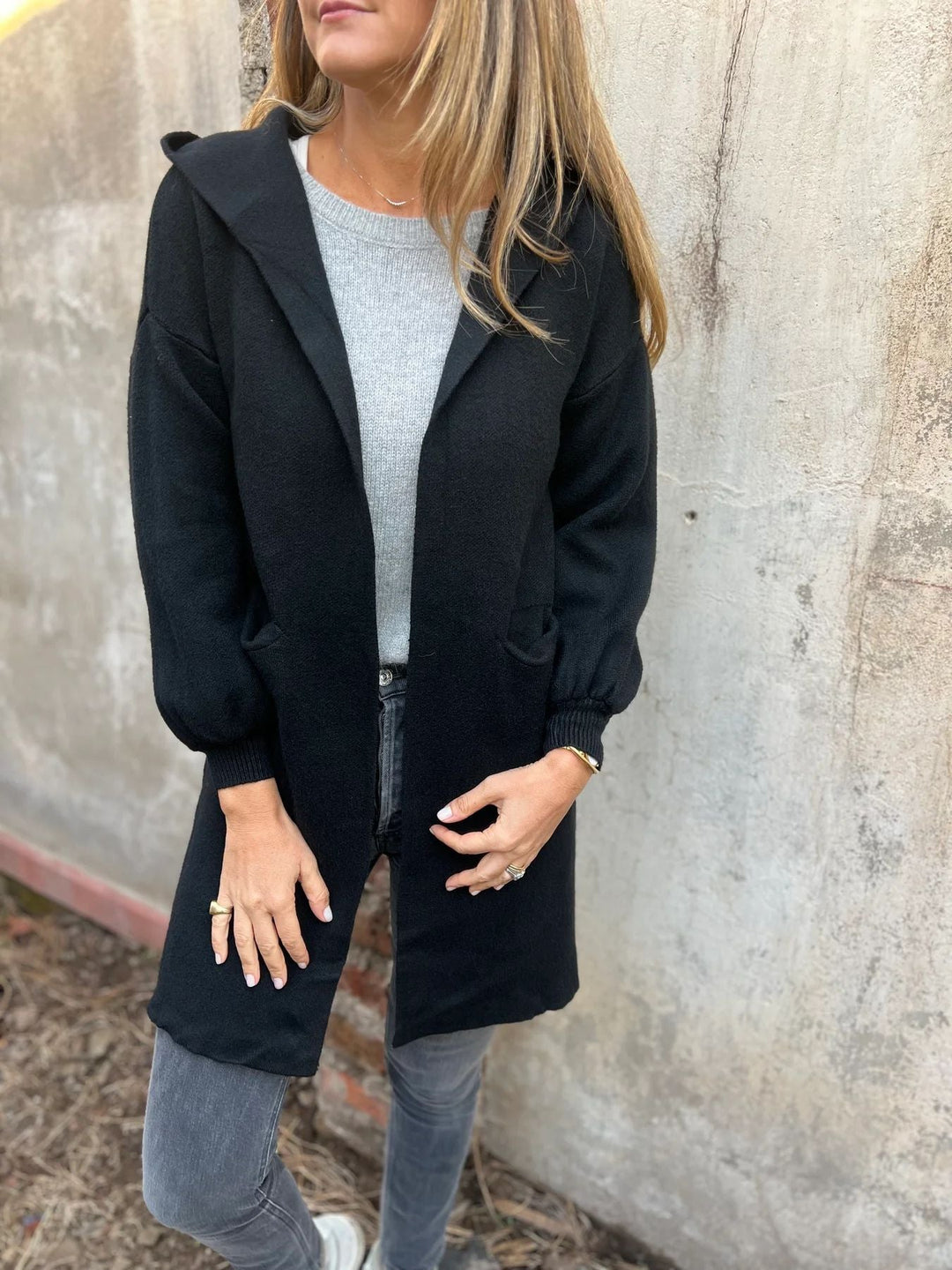 Drune | Wollene Taschenkapuzenmitteljacke