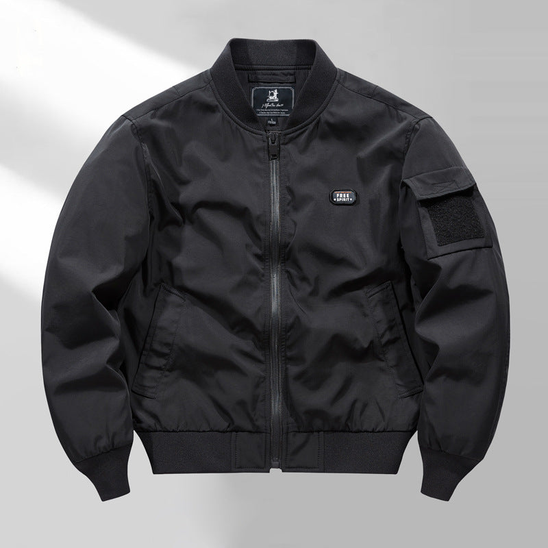 Herren Flieger‑Bomberjacke mit Ärmel‑Utilitytasche, windabweisendem Baumwollmix und Rippbündchen Drune