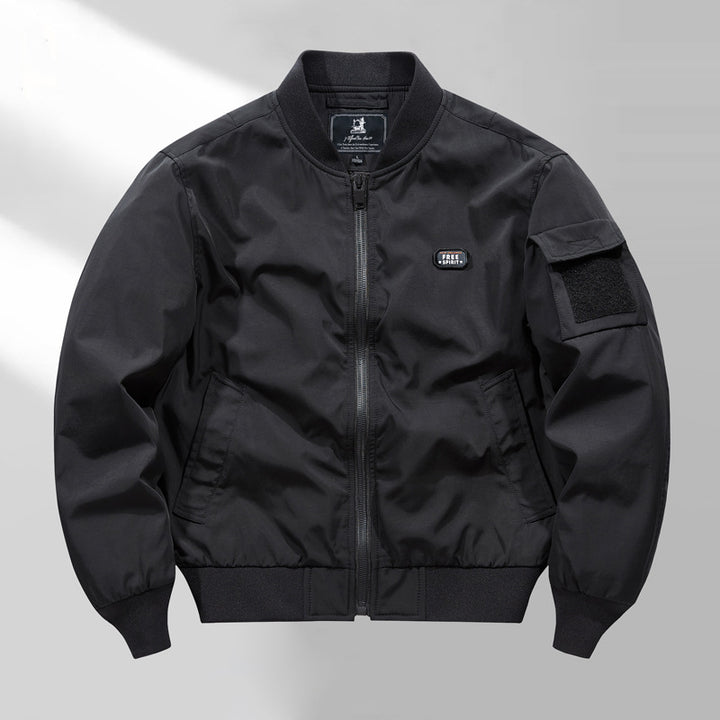 Herren Flieger‑Bomberjacke mit Ärmel‑Utilitytasche, windabweisendem Baumwollmix und Rippbündchen Drune