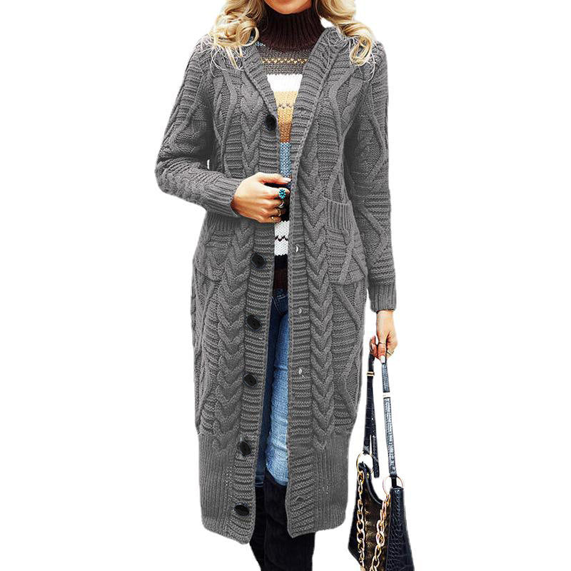 Damen Grobstrickmantel mit strukturiertem Zopfdesign und praktischen Taschen Drune