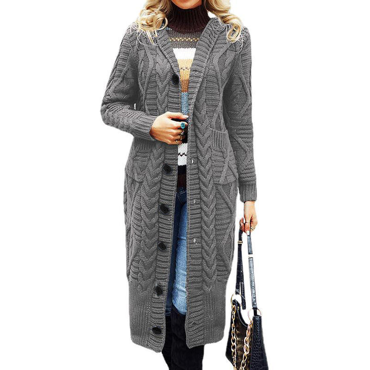 Damen Grobstrickmantel mit strukturiertem Zopfdesign und praktischen Taschen Drune